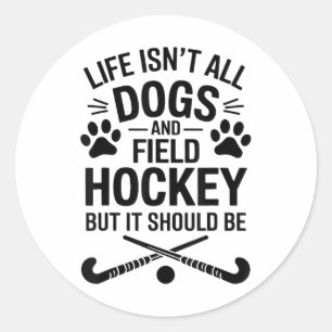 Hockeyhunde Lustige Feldhockey _1 Runder Aufkleber