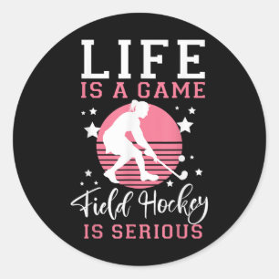 Hockeyleben ist ein Spiel Hockey ist Ernst Runder Aufkleber
