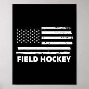 Hockeyleben USA-Flagge Patriotisches Sportdesign Poster