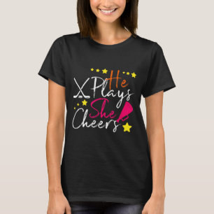 Hockeyliebhaber Er Spielt Sie Spielt Cheerleader F T-Shirt