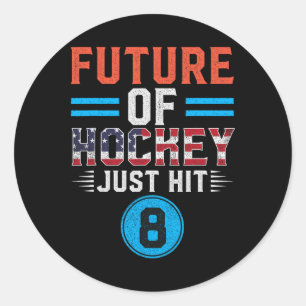 Hockeyliebhaber Geburtstag 8 Jahre altes Kind 8. G Runder Aufkleber