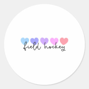 Hockeyliebhaber-Herz Frauen oder Mädchen Runder Aufkleber