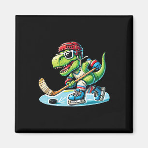 Hockeysaurus Dinosaur Eishockey Trex Kinder Jungen Magnet