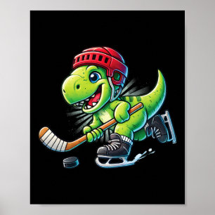 Hockeysaurus Dinosaur Eishockey Trex Kinder Jungen Poster