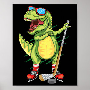 Hockeysaurus Dinosaur Eishockey Trex Kinder Jungen Poster