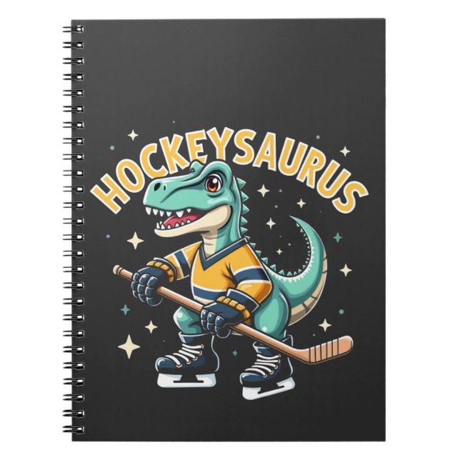 Hockeysaurus Eishockey Dinosaurier Liebhaber Notizblock (Vorderseite)