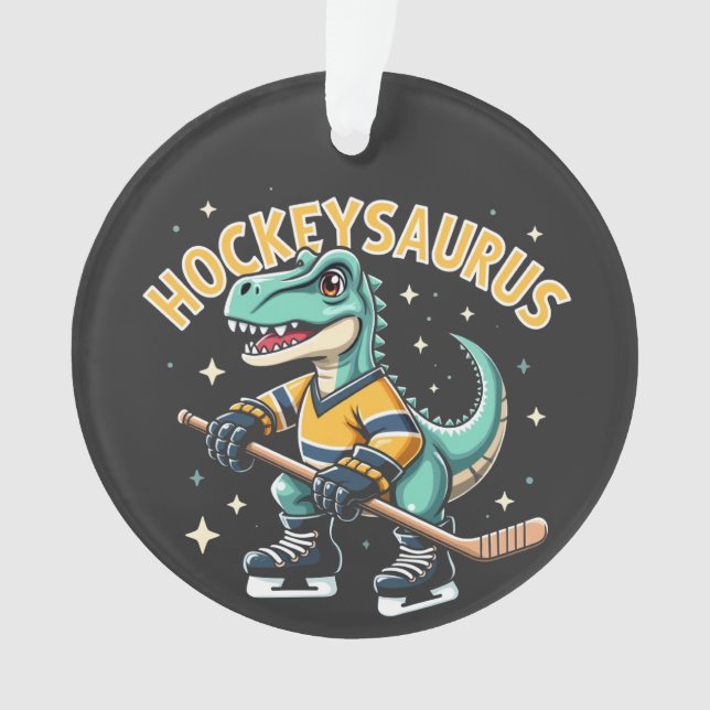 Hockeysaurus Eishockey Dinosaurier Liebhaber Ornament (Vorderseite)