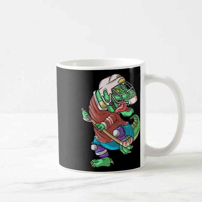 Hockeysaurus Kinder T-Rex Dinosaur mit Eishockeysc Kaffeetasse (Rechts)