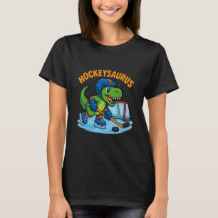 Hockeysaurus Lustiger Dinosaurier Eishockey Kinder T-Shirt
