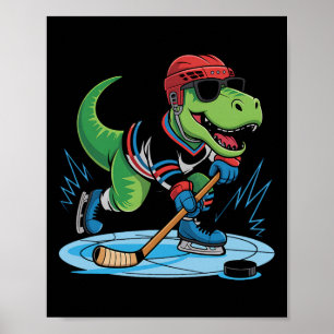 Hockeysaurus T-Rex Hockey-Dinosaurier Poster