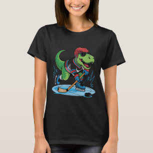 Hockeysaurus T-Rex Hockey-Dinosaurier T-Shirt
