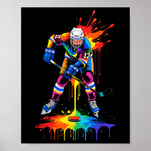 Hockeyschläger Eiscreme Sprinkle Drip Sport Junge Poster
