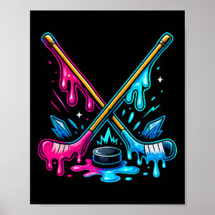 Hockeyschläger Eiscreme-Tropfen Eishockey-Tropfen Poster