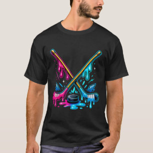Hockeyschläger Eiscreme-Tropfen Eishockey-Tropfen T-Shirt