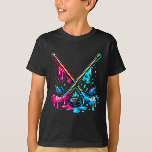 Hockeyschläger Eiscreme-Tropfen Eishockey-Tropfen T-Shirt