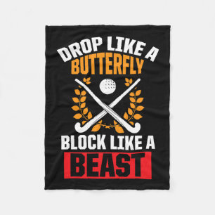 Hockeyschläger fallen wie ein Schmetterlingsblock  Fleecedecke