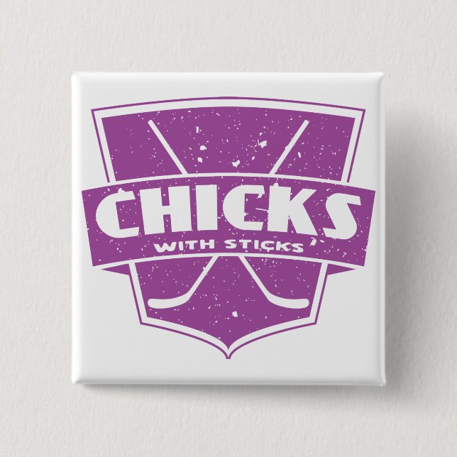 Hockeyschläger mit Sticks Button (Vorderseite)