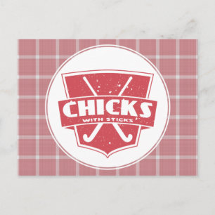 Hockeyschläger mit Sticks-Postkarte Postkarte