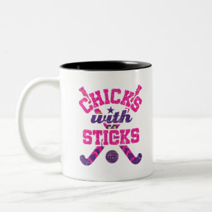 Hockeyschläger mit Sticks Zweifarbige Tasse