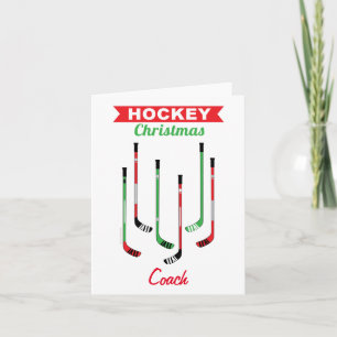 Hockeyschläger-Trainer-Weihnachtskarte Feiertagskarte