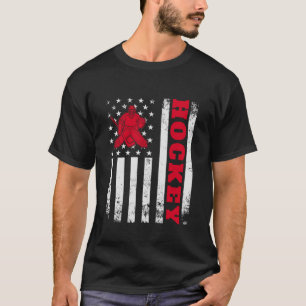 Hockeyschläger USA-Flagge Spieler-Design für Männe T-Shirt