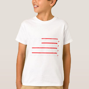 Hockeyschläger USA-Flagge verblasst Hockey-Spieler T-Shirt