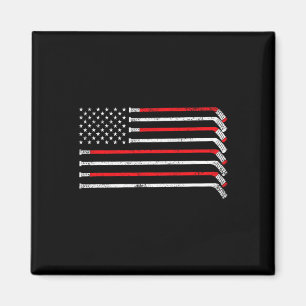 Hockeyschläger USA-Flagge verblasster Hockeyspiele Magnet
