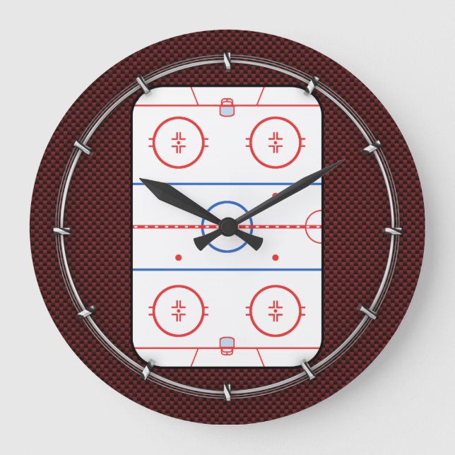 Hockeyspiel-Begleiter-Eisbahnen-Diagramm Große Wanduhr (Vorderseite)