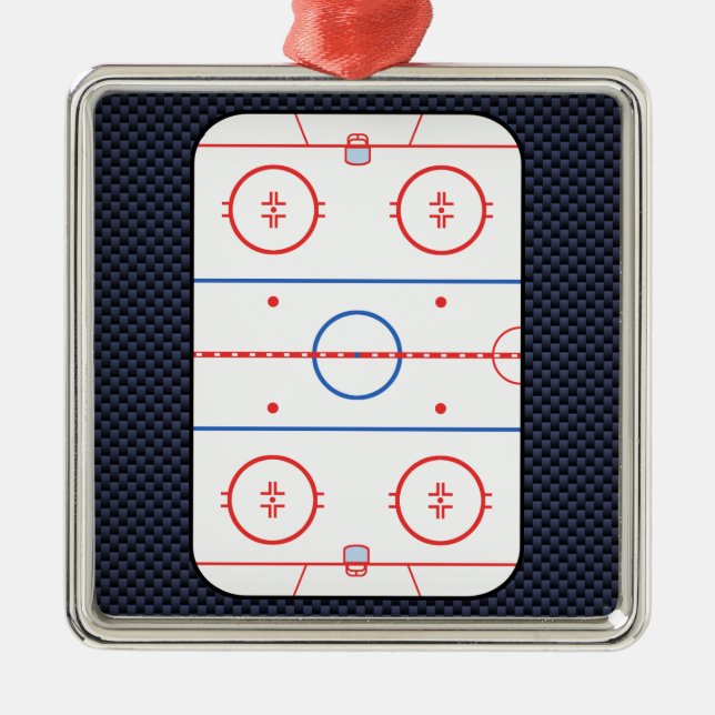 Hockeyspiel-Begleiter-Kohlenstoff-Faser-Art Silbernes Ornament (Vorne)