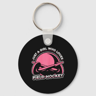 Hockeyspiel - Nur ein Mädchen, das Feldhockey lieb Schlüsselanhänger