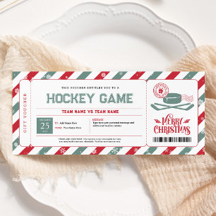 Hockeyspiel-Weihnachtsgeschenkticket Einladung