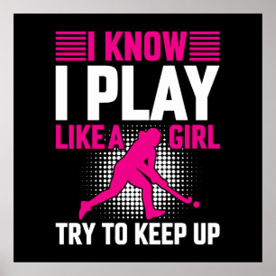 Hockeyspiel wie eine Girl-Keramik Poster