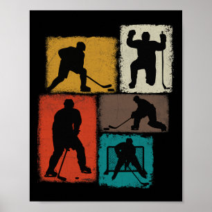 Hockeyspieler Collage Männer Kinder Trainer Jugend Poster