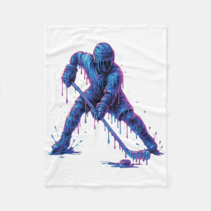 Hockeyspieler Eiscreme-Drip-Grafik Jugend Männer F Fleecedecke