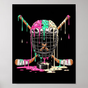 Hockeyspieler Eiscreme-Tropfen Jungen Kinder Eisho Poster