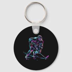 Hockeyspieler Eishockey Leistung Schlüsselanhänger