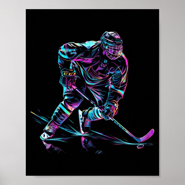 Hockeyspieler Eishockeyleistung Poster (Vorne)