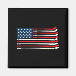 Hockeyspieler Fan Eishockey Amerikanische Flagge 4 Magnet