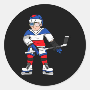 Hockeyspieler Hockeyfans Runder Aufkleber