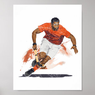 Hockeyspieler Hockeyschläger Sportliebhaber Puck Poster