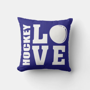 Hockeyspieler, Liebe Hockey, Blau Kissen