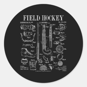 Hockeyspieler Mannschaftssport Lustig Vintage Pate Runder Aufkleber
