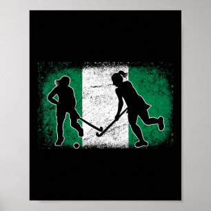 Hockeyspieler Nigeria Nigerianische Flagge Nigeria Poster