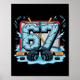 Hockeyspieler Nummer 67 Hockey Drip Meme Poster