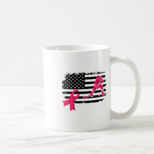 Hockeyspieler Pinkes Band USA-Flagge Brustkrebs A Kaffeetasse