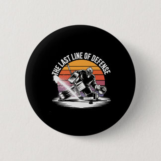 Hockeyspieler Strafbank Hockey Torwart  Button
