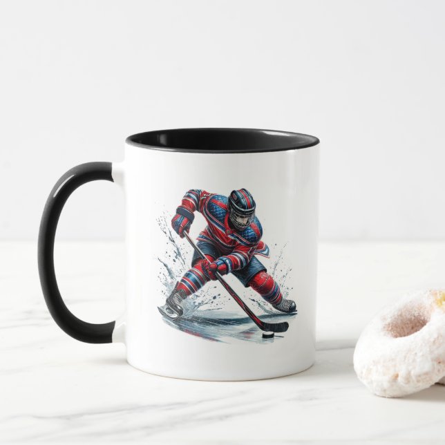 Hockeyspieler  tasse (Mit Donut)