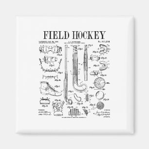 Hockeyspieler Teamsport Lustig Vintage Pate Magnet
