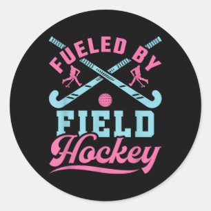 Hockeyspieler Teamtraining Frauen Teenager Mädchen Runder Aufkleber