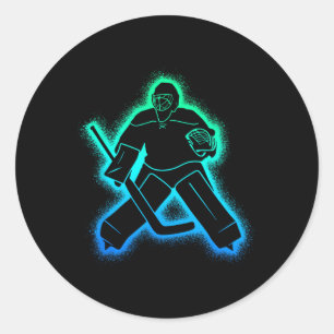 Hockeyspieler Torwart Männer Jungen Eishockey Torh Runder Aufkleber
